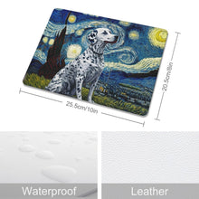 Load image into Gallery viewer, Starry Night Serenade Dalmatian Leather Mouse Pad-Accessories-Dalmatian, Dog Dad Gifts, Dog Mom Gifts, Home Decor, Mouse Pad-ONE SIZE-White-1