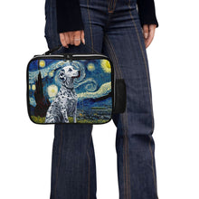 Load image into Gallery viewer, Starry Night Serenade Dalmatian Lunch Bag-Accessories-Bags, Dalmatian, Dog Dad Gifts, Dog Mom Gifts, Lunch Bags-Black-ONE SIZE-4