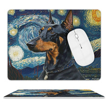 Load image into Gallery viewer, Starry Night Serenade Doberman Leather Mouse Pad-Accessories-Doberman, Dog Dad Gifts, Dog Mom Gifts, Home Decor, Mouse Pad-ONE SIZE-White-2
