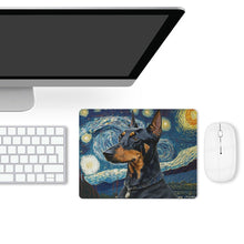 Load image into Gallery viewer, Starry Night Serenade Doberman Leather Mouse Pad-Accessories-Doberman, Dog Dad Gifts, Dog Mom Gifts, Home Decor, Mouse Pad-ONE SIZE-White-4