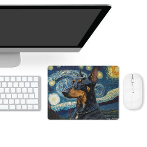 Starry Night Serenade Doberman Leather Mouse Pad-Accessories-Doberman, Dog Dad Gifts, Dog Mom Gifts, Home Decor, Mouse Pad-ONE SIZE-White-4