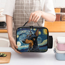 Load image into Gallery viewer, Starry Night Serenade Doberman Lunch Bag-Accessories-Bags, Doberman, Dog Dad Gifts, Dog Mom Gifts, Lunch Bags-Black-ONE SIZE-2