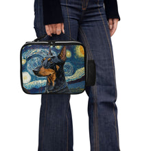 Load image into Gallery viewer, Starry Night Serenade Doberman Lunch Bag-Accessories-Bags, Doberman, Dog Dad Gifts, Dog Mom Gifts, Lunch Bags-Black-ONE SIZE-4