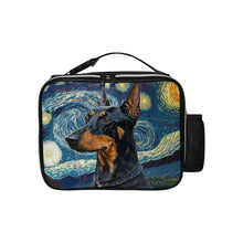 Load image into Gallery viewer, Starry Night Serenade Doberman Lunch Bag-Accessories-Bags, Doberman, Dog Dad Gifts, Dog Mom Gifts, Lunch Bags-Black-ONE SIZE-1