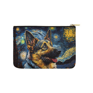 Starry Night Serenade German Shepherd Carry-All Pouch-Accessories-Accessories, Bags, Dog Dad Gifts, Dog Mom Gifts, German Shepherd-White-ONESIZE-2