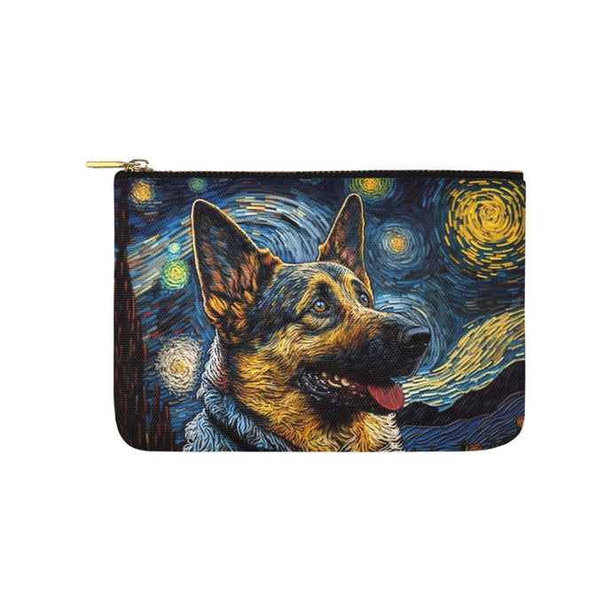 Starry Night Serenade German Shepherd Carry-All Pouch-Accessories-Accessories, Bags, Dog Dad Gifts, Dog Mom Gifts, German Shepherd-White-ONESIZE-1