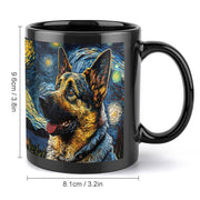 Starry Night Serenade German Shepherd Coffee Mug-Mug-Accessories, Dog Dad Gifts, Dog Mom Gifts, German Shepherd, Home Decor, Mugs-ONE SIZE-Black-4