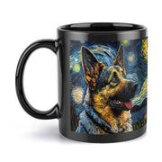 Starry Night Serenade German Shepherd Coffee Mug-Mug-Accessories, Dog Dad Gifts, Dog Mom Gifts, German Shepherd, Home Decor, Mugs-ONE SIZE-Black-5