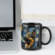 Starry Night Serenade German Shepherd Coffee Mug-Mug-Accessories, Dog Dad Gifts, Dog Mom Gifts, German Shepherd, Home Decor, Mugs-ONE SIZE-Black-6