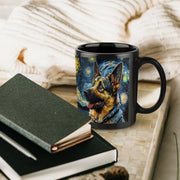 Starry Night Serenade German Shepherd Coffee Mug-Mug-Accessories, Dog Dad Gifts, Dog Mom Gifts, German Shepherd, Home Decor, Mugs-ONE SIZE-Black-7