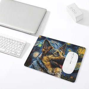 Starry Night Serenade German Shepherd Leather Mouse Pad-Accessories-Accessories, Dog Dad Gifts, Dog Mom Gifts, German Shepherd, Mouse Pad-ONE SIZE-White-5