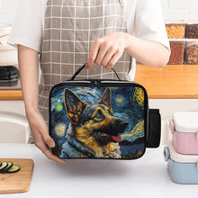 Load image into Gallery viewer, Starry Night Serenade German Shepherd Lunch Bag-Accessories-Bags, Dog Dad Gifts, Dog Mom Gifts, German Shepherd, Lunch Bags-Black-ONE SIZE-2
