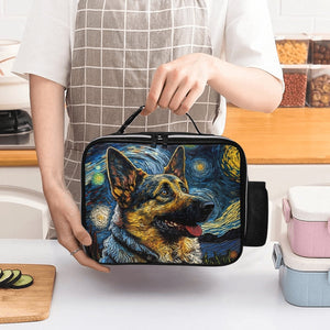 Starry Night Serenade German Shepherd Lunch Bag-Accessories-Bags, Dog Dad Gifts, Dog Mom Gifts, German Shepherd, Lunch Bags-Black-ONE SIZE-2