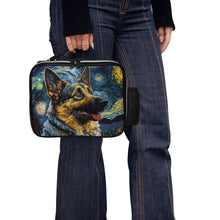 Load image into Gallery viewer, Starry Night Serenade German Shepherd Lunch Bag-Accessories-Bags, Dog Dad Gifts, Dog Mom Gifts, German Shepherd, Lunch Bags-Black-ONE SIZE-4