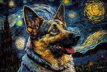 Load image into Gallery viewer, Starry Night Serenade German Shepherd Wall Art Poster-Art-Dog Art, German Shepherd, Home Decor, Poster-1