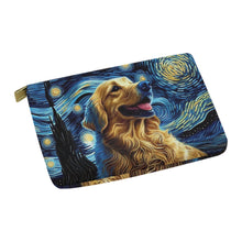 Load image into Gallery viewer, Starry Night Serenade Golden Retriever Carry-All Pouch-Accessories-Accessories, Bags, Dog Dad Gifts, Dog Mom Gifts, Golden Retriever-White-ONESIZE-4