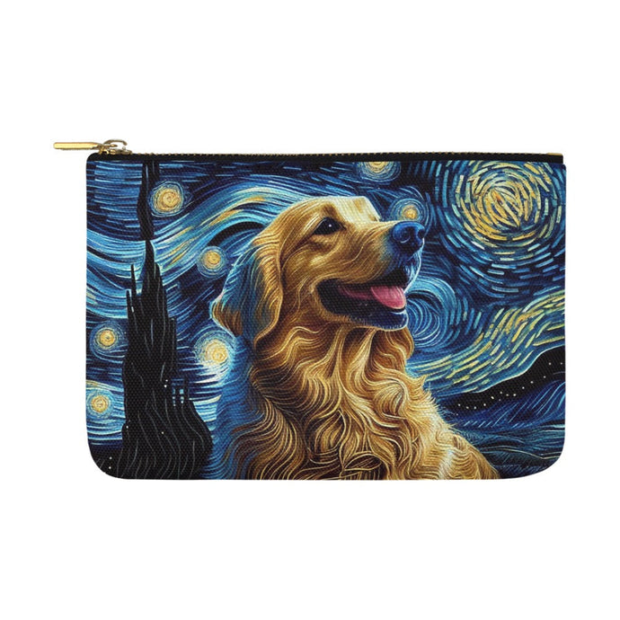 Starry Night Serenade Golden Retriever Carry-All Pouch-Accessories-Accessories, Bags, Dog Dad Gifts, Dog Mom Gifts, Golden Retriever-White-ONESIZE-1