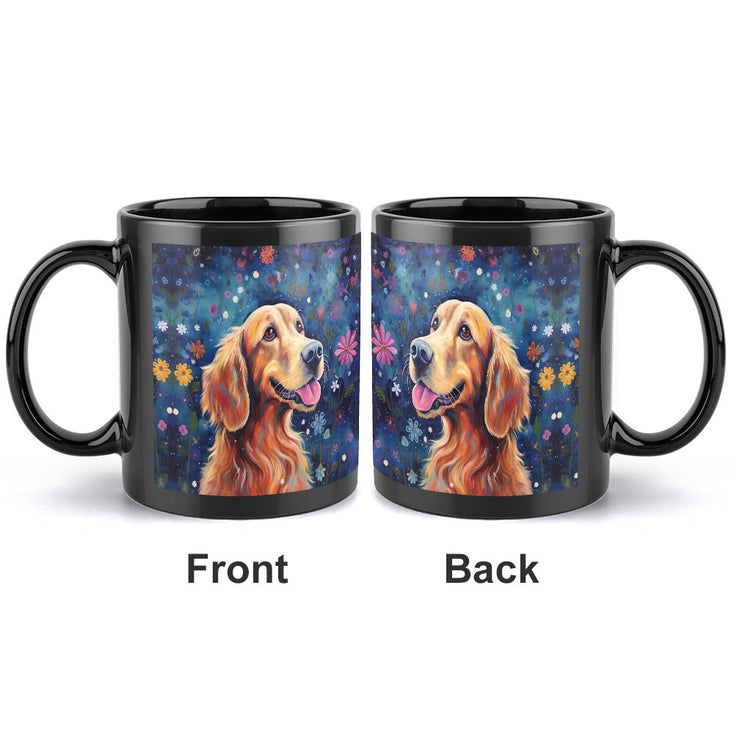 Starry Night Serenade Golden Retriever Coffee Mug-2