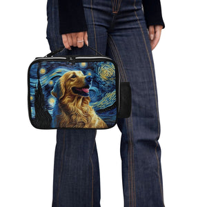 Starry Night Serenade Golden Retriever Lunch Bag-Accessories-Bags, Dog Dad Gifts, Dog Mom Gifts, Golden Retriever, Lunch Bags-Black-ONE SIZE-4