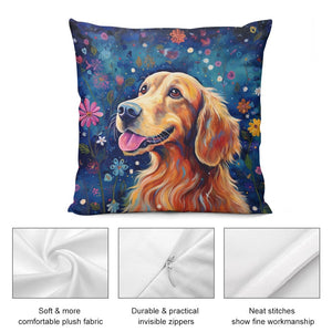 Starry Night Serenade Golden Retriever Plush Pillow Case-Cushion Cover-Dog Dad Gifts, Dog Mom Gifts, Golden Retriever, Home Decor, Pillows-5