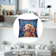 Load image into Gallery viewer, Starry Night Serenade Golden Retriever Plush Pillow Case-Cushion Cover-Dog Dad Gifts, Dog Mom Gifts, Golden Retriever, Home Decor, Pillows-8