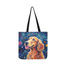 Load image into Gallery viewer, Starry Night Serenade Golden Retriever Special Lightweight Shopping Tote Bag-Accessories-Accessories, Bags, Dog Dad Gifts, Dog Mom Gifts, Golden Retriever-White-ONESIZE-2