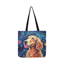 Load image into Gallery viewer, Starry Night Serenade Golden Retriever Special Lightweight Shopping Tote Bag-Accessories-Accessories, Bags, Dog Dad Gifts, Dog Mom Gifts, Golden Retriever-White-ONESIZE-1