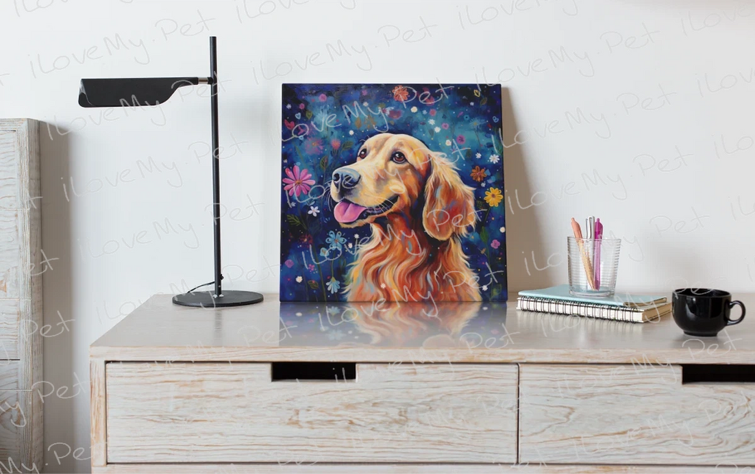 Starry Night Serenade Golden Retriever Wall Art Poster-Art-Dog Art, Golden Retriever, Home Decor, Poster-2