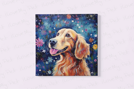 Starry Night Serenade Golden Retriever Wall Art Poster-Art-Dog Art, Golden Retriever, Home Decor, Poster-4