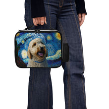 Load image into Gallery viewer, Starry Night Serenade Goldendoodle Lunch Bag-Accessories-Bags, Dog Dad Gifts, Dog Mom Gifts, Goldendoodle, Lunch Bags-Black-ONE SIZE-4