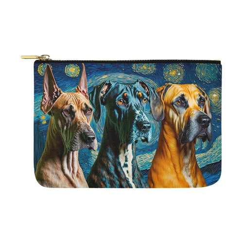 Starry Night Serenade Great Danes Carry-All Pouch-Accessories-Accessories, Bags, Dog Dad Gifts, Dog Mom Gifts, Great Dane-White-ONESIZE-1