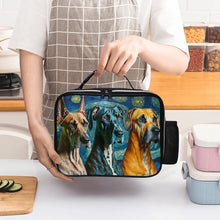 Load image into Gallery viewer, Starry Night Serenade Great Danes Lunch Bag-Accessories-Bags, Dog Dad Gifts, Dog Mom Gifts, Great Dane, Lunch Bags-Black-ONE SIZE-2