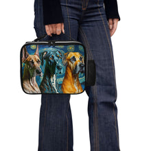 Load image into Gallery viewer, Starry Night Serenade Great Danes Lunch Bag-Accessories-Bags, Dog Dad Gifts, Dog Mom Gifts, Great Dane, Lunch Bags-Black-ONE SIZE-3