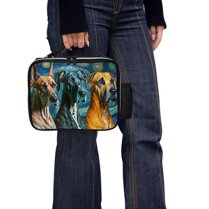 Starry Night Serenade Great Danes Lunch Bag-Accessories-Bags, Dog Dad Gifts, Dog Mom Gifts, Great Dane, Lunch Bags-Black-ONE SIZE-3