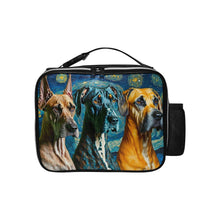 Load image into Gallery viewer, Starry Night Serenade Great Danes Lunch Bag-Accessories-Bags, Dog Dad Gifts, Dog Mom Gifts, Great Dane, Lunch Bags-Black-ONE SIZE-1