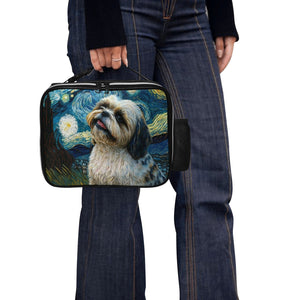 Starry Night Serenade Lhasa Apso Lunch Bag-Accessories-Bags, Dog Dad Gifts, Dog Mom Gifts, Lhasa Apso, Lunch Bags-Black-ONE SIZE-4