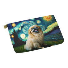 Load image into Gallery viewer, Starry Night Serenade Pekingese Carry-All Pouch-Accessories-Accessories, Bags, Dog Dad Gifts, Dog Mom Gifts, Pekingese-White-ONESIZE-3