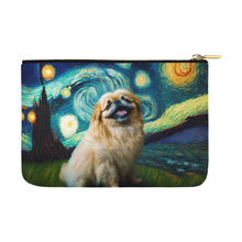 Load image into Gallery viewer, Starry Night Serenade Pekingese Carry-All Pouch-Accessories-Accessories, Bags, Dog Dad Gifts, Dog Mom Gifts, Pekingese-White-ONESIZE-4