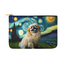 Load image into Gallery viewer, Starry Night Serenade Pekingese Carry-All Pouch-Accessories-Accessories, Bags, Dog Dad Gifts, Dog Mom Gifts, Pekingese-White-ONESIZE-1