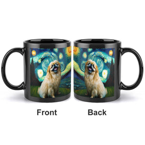 Starry Night Serenade Pekingese Coffee Mug-Mug-Accessories, Dog Dad Gifts, Dog Mom Gifts, Home Decor, Mugs, Pekingese-ONE SIZE-Black-2