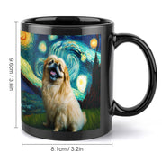 Starry Night Serenade Pekingese Coffee Mug-Mug-Accessories, Dog Dad Gifts, Dog Mom Gifts, Home Decor, Mugs, Pekingese-ONE SIZE-Black-5
