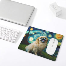 Load image into Gallery viewer, Starry Night Serenade Pekingese Leather Mouse Pad-Accessories-Dog Dad Gifts, Dog Mom Gifts, Home Decor, Mouse Pad, Pekingese-ONE SIZE-White-4