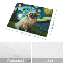 Load image into Gallery viewer, Starry Night Serenade Pekingese Leather Mouse Pad-Accessories-Dog Dad Gifts, Dog Mom Gifts, Home Decor, Mouse Pad, Pekingese-ONE SIZE-White-1