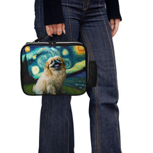 Load image into Gallery viewer, Starry Night Serenade Pekingese Lunch Bag-Accessories-Bags, Dog Dad Gifts, Dog Mom Gifts, Lunch Bags, Pekingese-Black-ONE SIZE-4