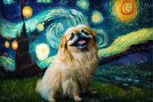 Load image into Gallery viewer, Starry Night Serenade Pekingese Wall Art Poster-Art-Dog Art, Home Decor, Pekingese, Poster-1