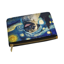 Load image into Gallery viewer, Starry Night Serenade Pug Carry-All Pouch-Accessories-Accessories, Bags, Dog Dad Gifts, Dog Mom Gifts, Pug-White-ONESIZE-2