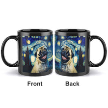 Load image into Gallery viewer, Starry Night Serenade Pug Coffee Mug-Mug-Accessories, Dog Dad Gifts, Dog Mom Gifts, Home Decor, Mugs, Pug-ONE SIZE-Black-2