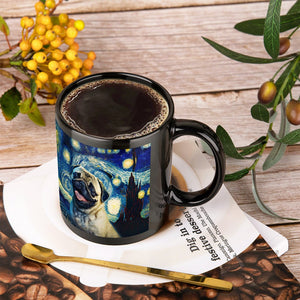 Starry Night Serenade Pug Coffee Mug-Mug-Accessories, Dog Dad Gifts, Dog Mom Gifts, Home Decor, Mugs, Pug-ONE SIZE-Black-3