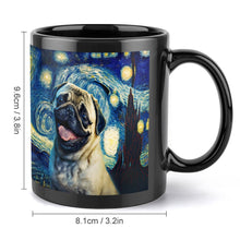 Load image into Gallery viewer, Starry Night Serenade Pug Coffee Mug-Mug-Accessories, Dog Dad Gifts, Dog Mom Gifts, Home Decor, Mugs, Pug-ONE SIZE-Black-4