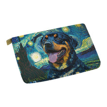 Load image into Gallery viewer, Starry Night Serenade Rottweiler Carry-All Pouch-Accessories-Accessories, Bags, Dog Dad Gifts, Dog Mom Gifts, Rottweiler-White-ONESIZE-3
